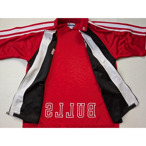 Vintage Chicago Bulls Polo Zip Up Shirt Jacket Mens XL Champion NBA - Picture 11 of 11